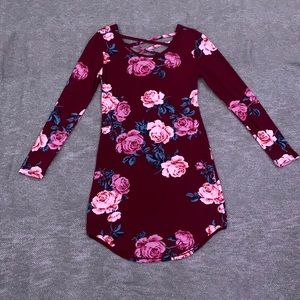Floral Red Bodycon Dress